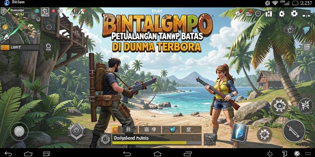 Tampilan menakjubkan dari dunia terbuka BINTANGMPO yang penuh petualangan.