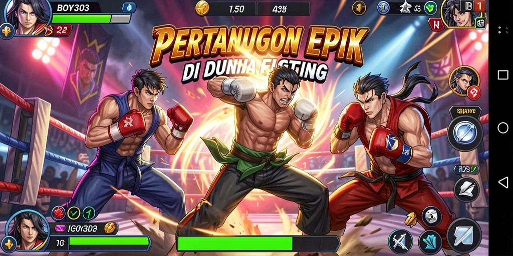 Tampilan seru pertarungan epik dalam BOY303 dengan karakter unik.