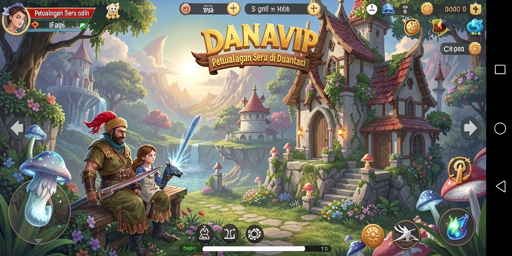 Tampilan gameplay yang mencengangkan dari DANAVIP saat menjelajahi dunia fantasi.