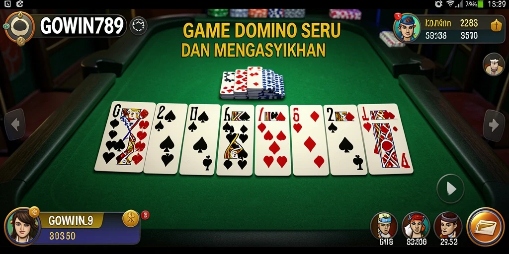 Tampilan gameplay seru dalam GOWIN789 yang menampilkan kompetisi domino.
