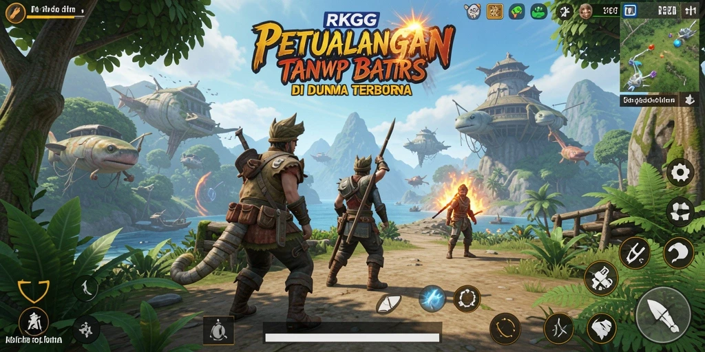 Screenshot gameplay RKGG menampilkan eksplorasi dunia yang luas.