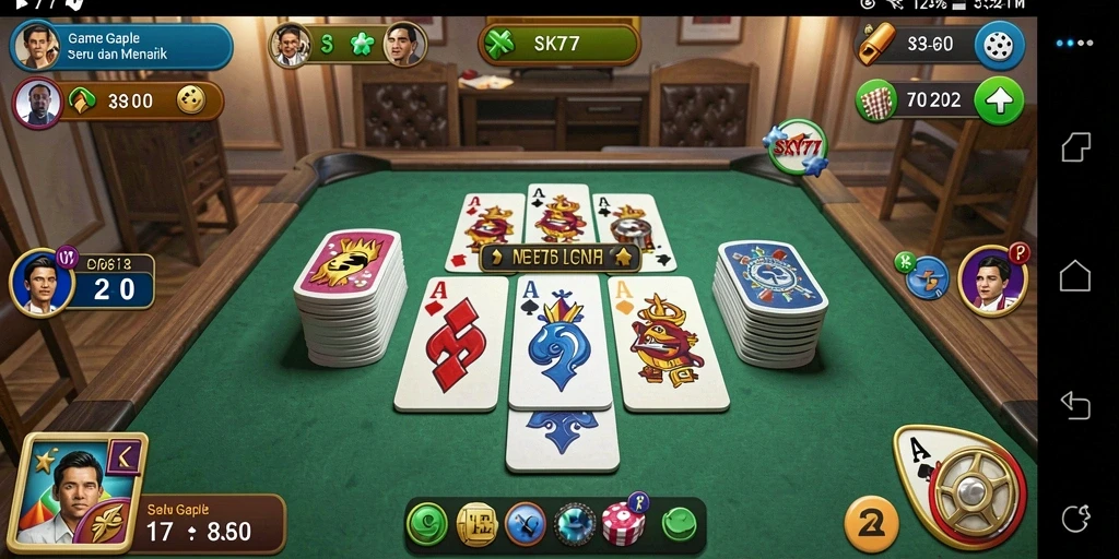 Gambaran gameplay seru dari game Gaple SKY77.