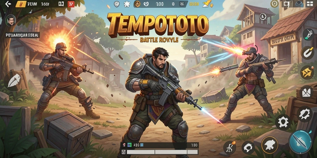 Tampilan aksi seru dalam gameplay TEMPOTOTO.