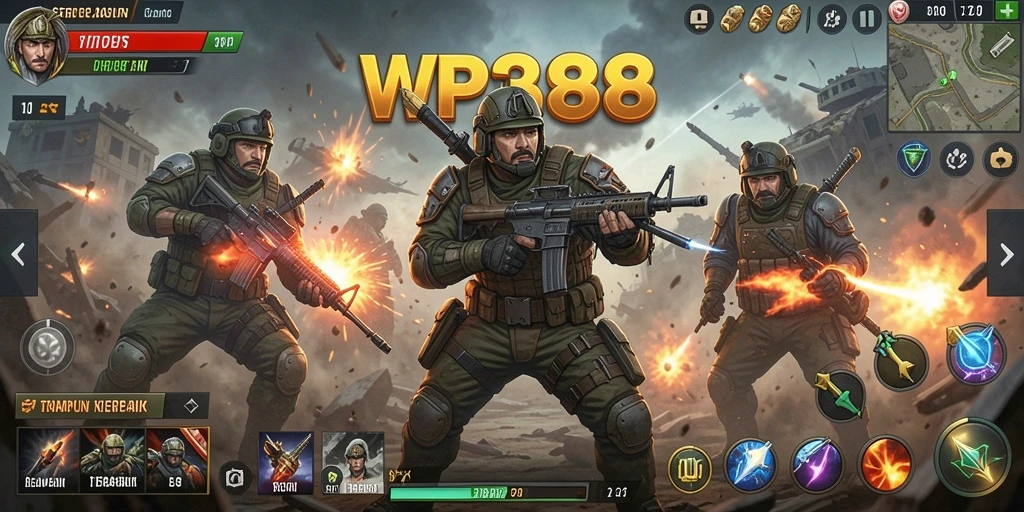 Screenshot gameplay menunjukkan pertempuran strategis yang mendebarkan.