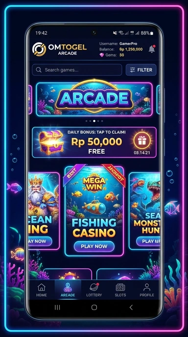 Tampilan antarmuka aplikasi Omtogel yang user-friendly.